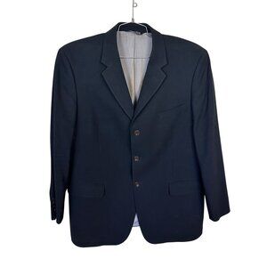 Mens Black Wool Blazer Professional Suit Jacket 44 R  J. Ferrar 3 Button